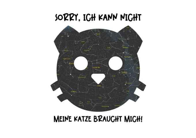 Echte Sternenkarte als Katze + Text - HalloGeschenk.de