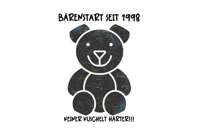 Echte Sternenkarte als Teddybär + Text - HalloGeschenk.de