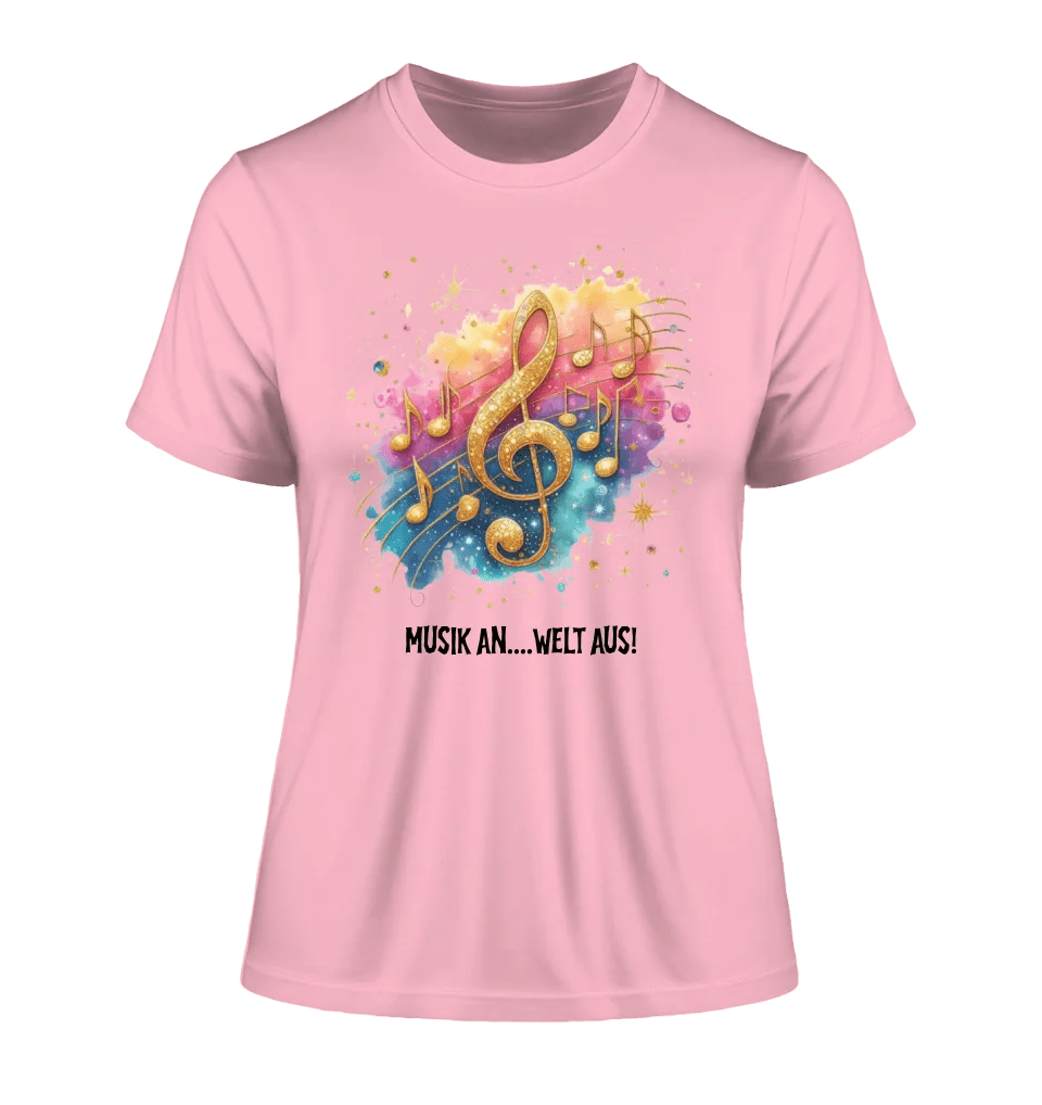 25 Motive zur Auswahl • Fantasy Music Notes • Noten • Musik • Ladies Premium T-Shirt XS - 2XL aus Bio - Baumwolle für Damen • Exklusivdesign • personalisiert • Motivauswahl von HalloGeschenk.de