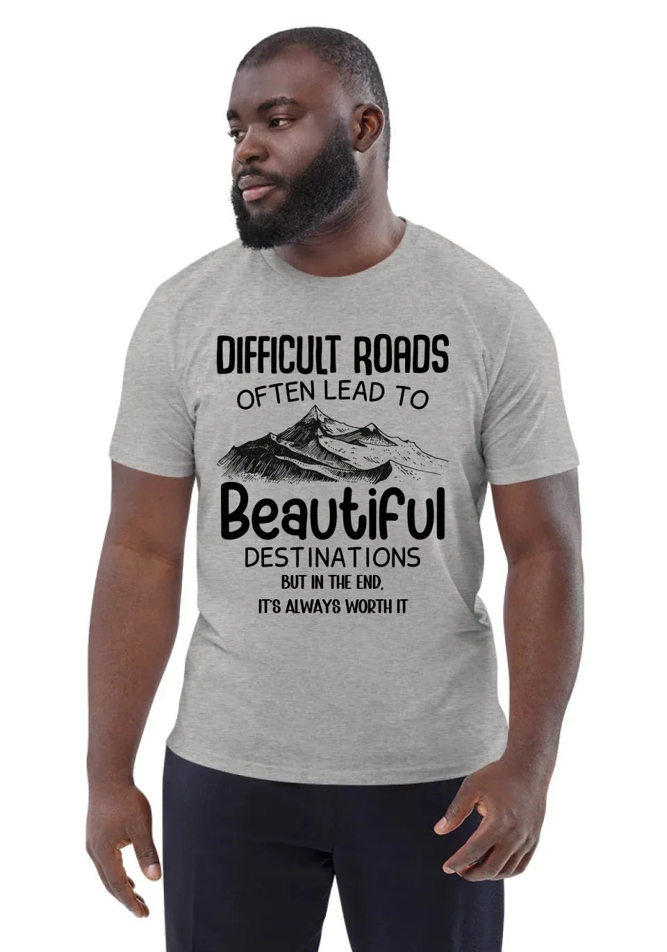 Difficult roads • customizable • Unisex Organic Cotton T-Shirt | Stanley/Stella for U.S. customers