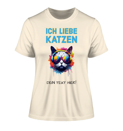 Wähle die Katze (mit Motivauswahl + Text) • Ladies Premium T-Shirt XS-2XL aus Bio-Baumwolle für Damen • Exklusivdesign • personalisiert