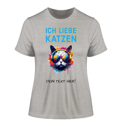 Wähle die Katze (mit Motivauswahl + Text) • Ladies Premium T-Shirt XS-2XL aus Bio-Baumwolle für Damen • Exklusivdesign • personalisiert