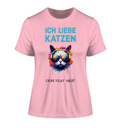 Wähle die Katze (mit Motivauswahl + Text) • Ladies Premium T-Shirt XS-2XL aus Bio-Baumwolle für Damen • Exklusivdesign • personalisiert