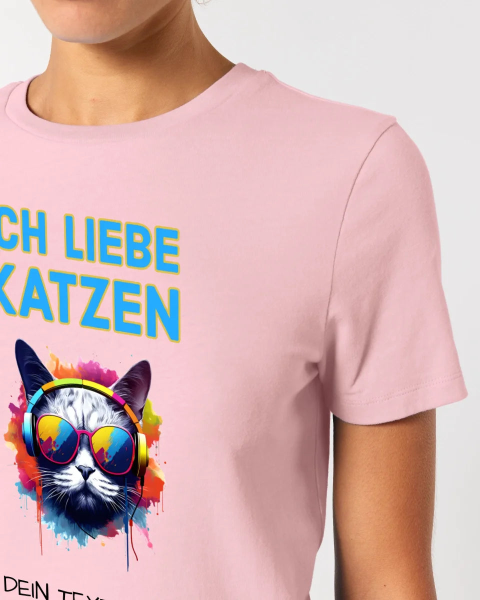 Wähle die Katze (mit Motivauswahl + Text) • Ladies Premium T-Shirt XS-2XL aus Bio-Baumwolle für Damen • Exklusivdesign • personalisiert