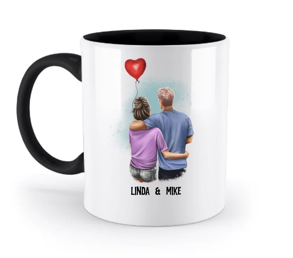 Couple Creator Ballon Love • Liebe • Beziehung • Paar Designer • zweifarbige Tasse  • Exklusivdesign • personalisiert