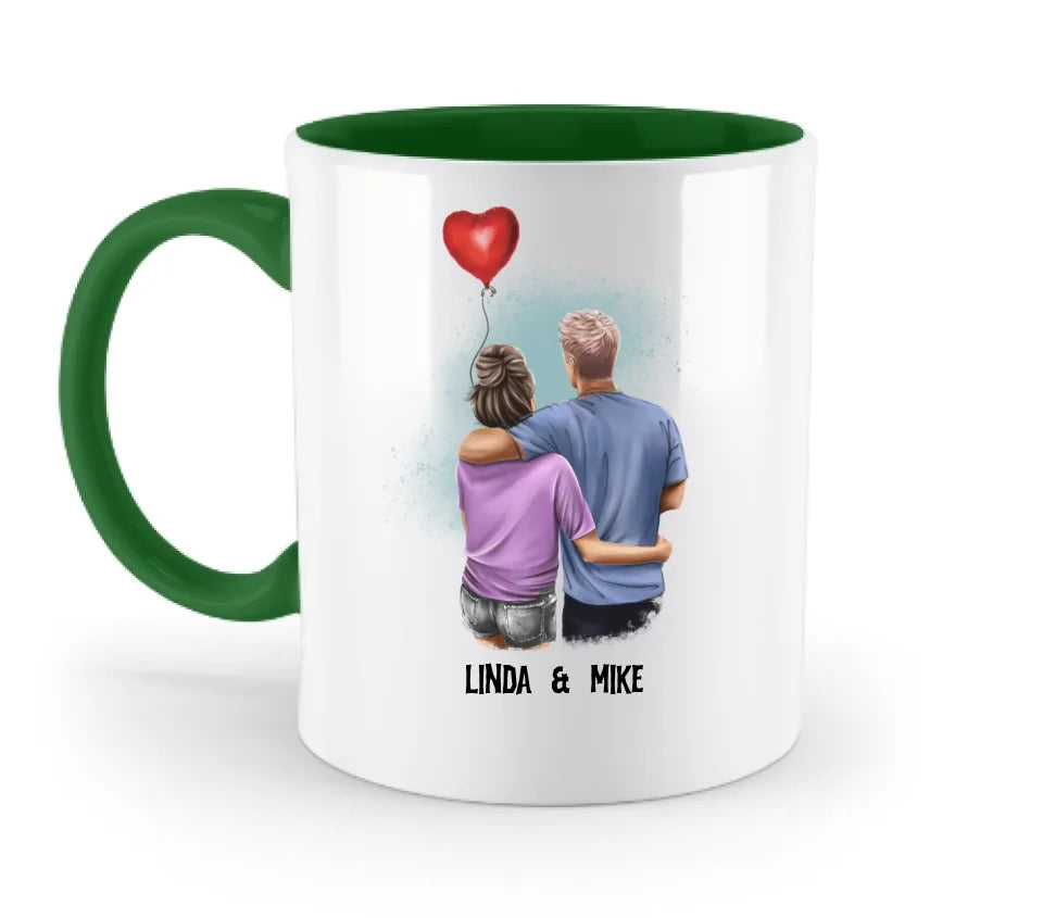 Couple Creator Ballon Love • Liebe • Beziehung • Paar Designer • zweifarbige Tasse  • Exklusivdesign • personalisiert