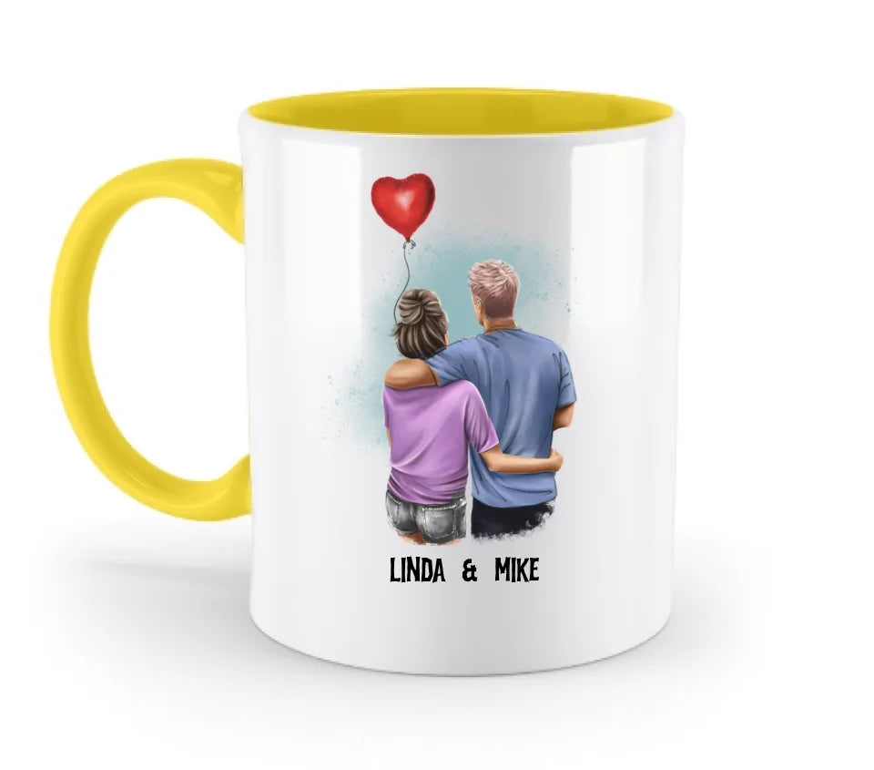 Couple Creator Ballon Love • Liebe • Beziehung • Paar Designer • zweifarbige Tasse  • Exklusivdesign • personalisiert