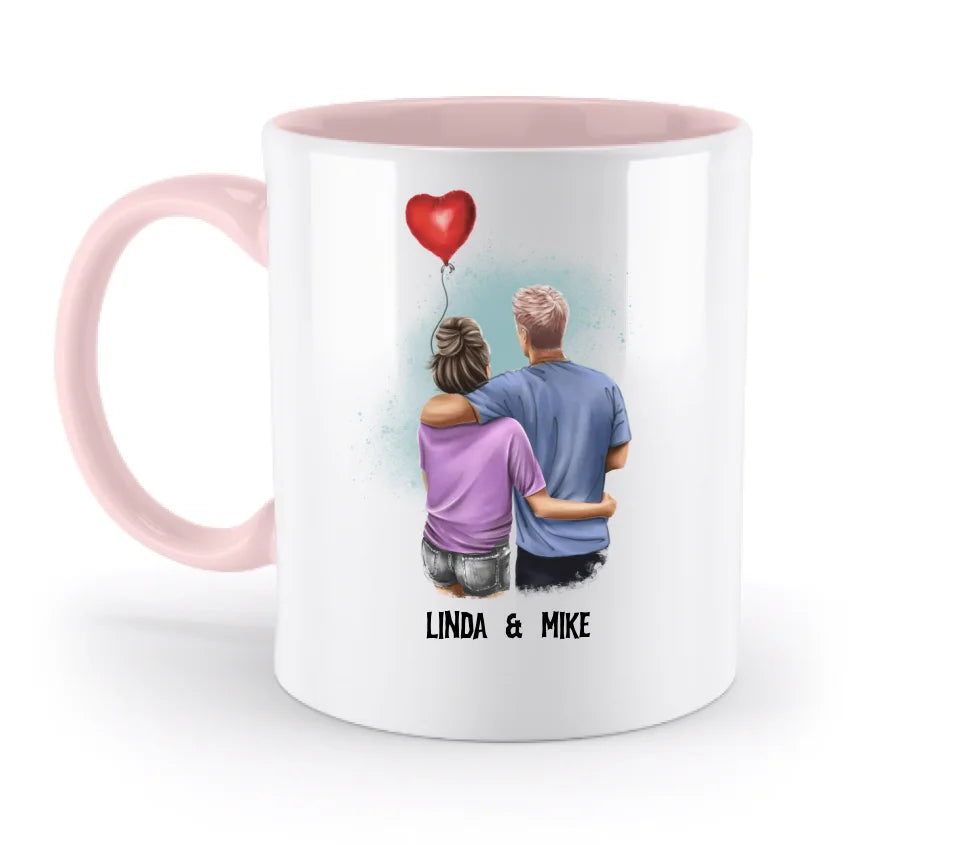 Couple Creator Ballon Love • Liebe • Beziehung • Paar Designer • zweifarbige Tasse  • Exklusivdesign • personalisiert