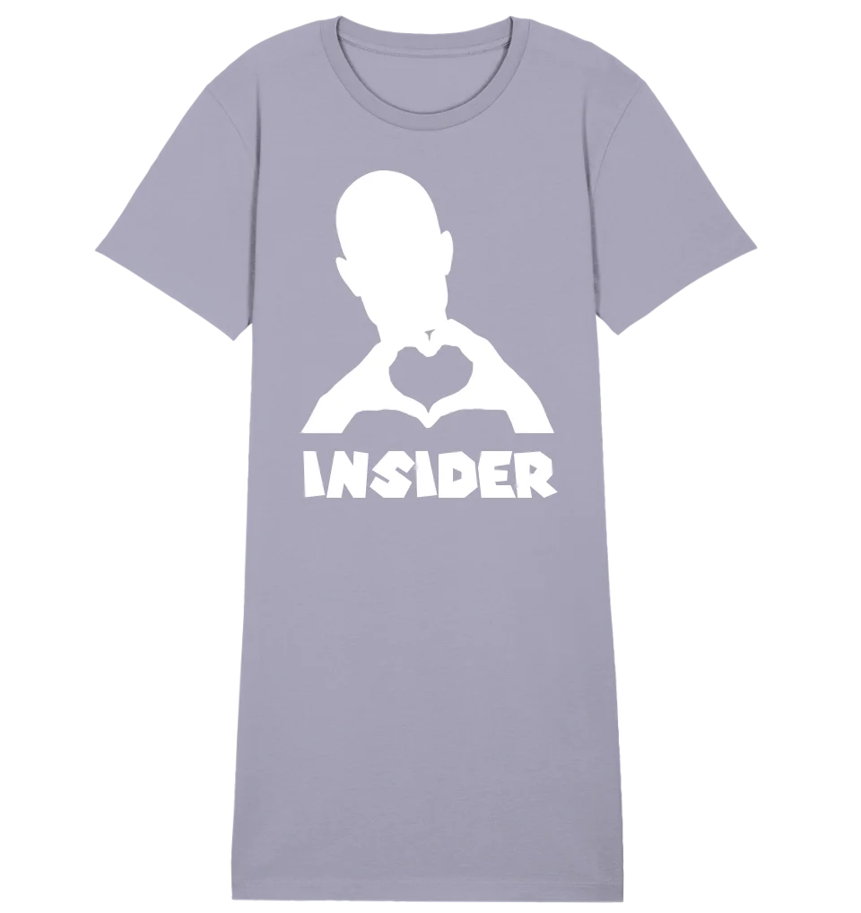 Keine Frage, ich liebe Dich auch! • Insider White • personalisierter Text • Ladies Premium T-Shirt Kleid aus Bio-Baumwolle S-2XL • Exklusivdesign • personalisiert