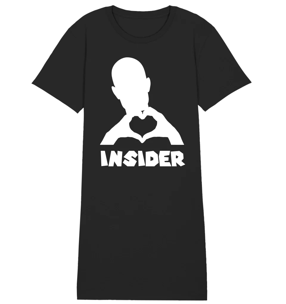 Keine Frage, ich liebe Dich auch! • Insider White • personalisierter Text • Ladies Premium T-Shirt Kleid aus Bio-Baumwolle S-2XL • Exklusivdesign • personalisiert