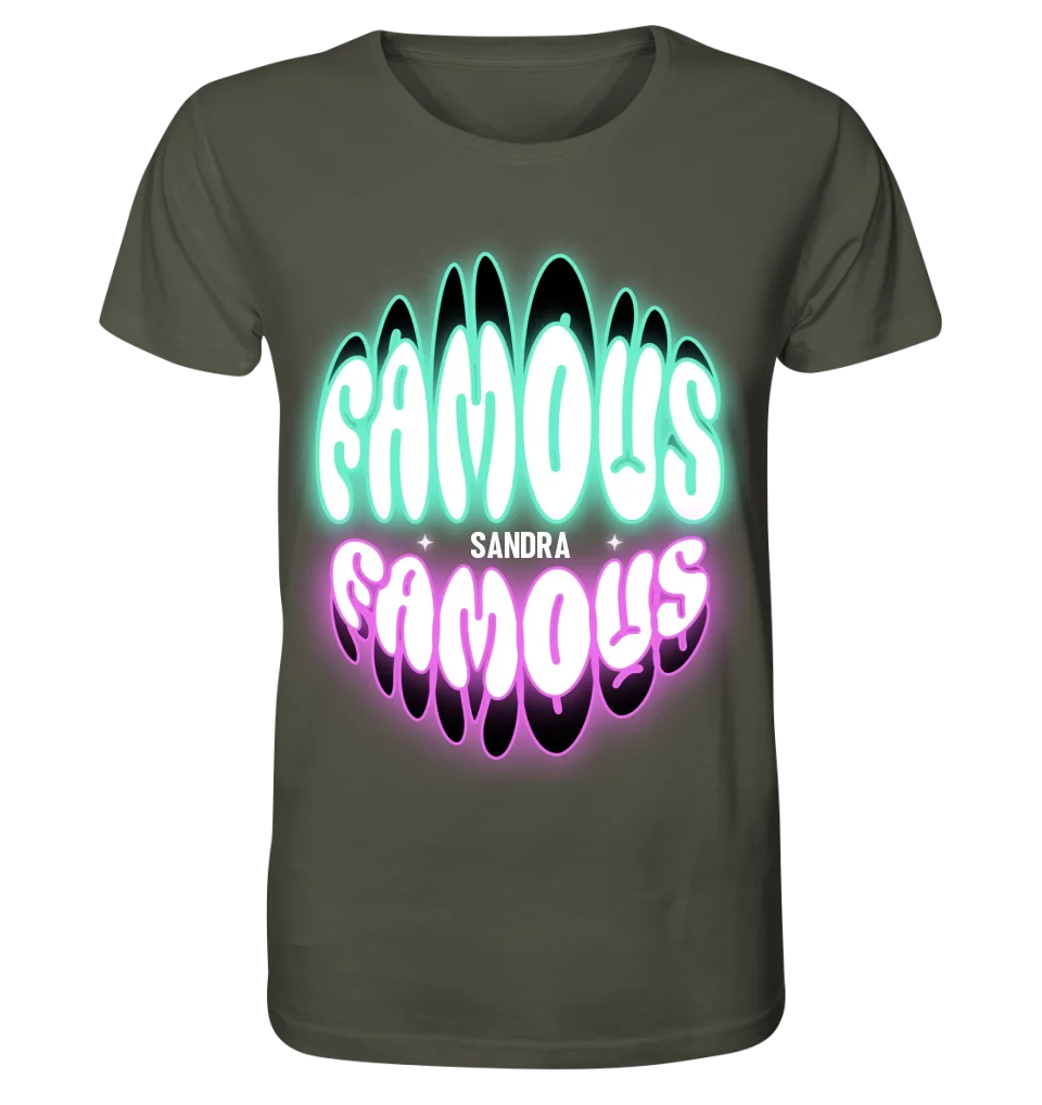 FAMOUS + Name • personalized text • Unisex Premium T-Shirt XS-5XL made of organic cotton for women &amp; men • Exclusive design • personalized