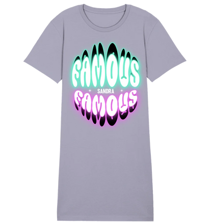 FAMOUS + Name • Women • Woman • Ladies Premium T-Shirt Dress made of organic cotton S-2XL • Exclusive design • personalized