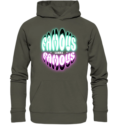 FAMOUS + Name • personalized text • Unisex Premium Hoodie XS-5XL made of organic cotton for women &amp; men • Exclusive design • personalized