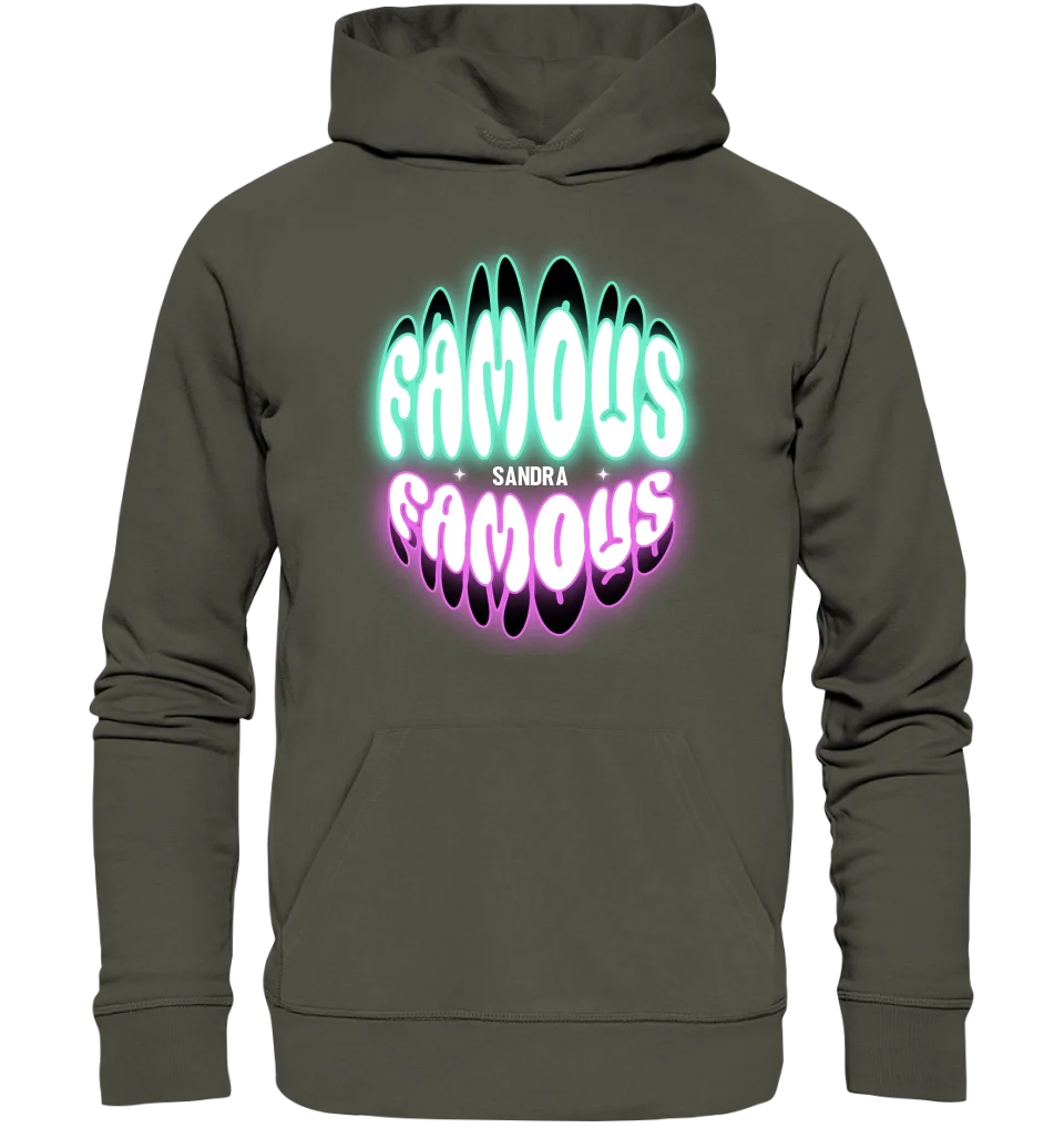 FAMOUS + Name • personalized text • Unisex Premium Hoodie XS-5XL made of organic cotton for women &amp; men • Exclusive design • personalized