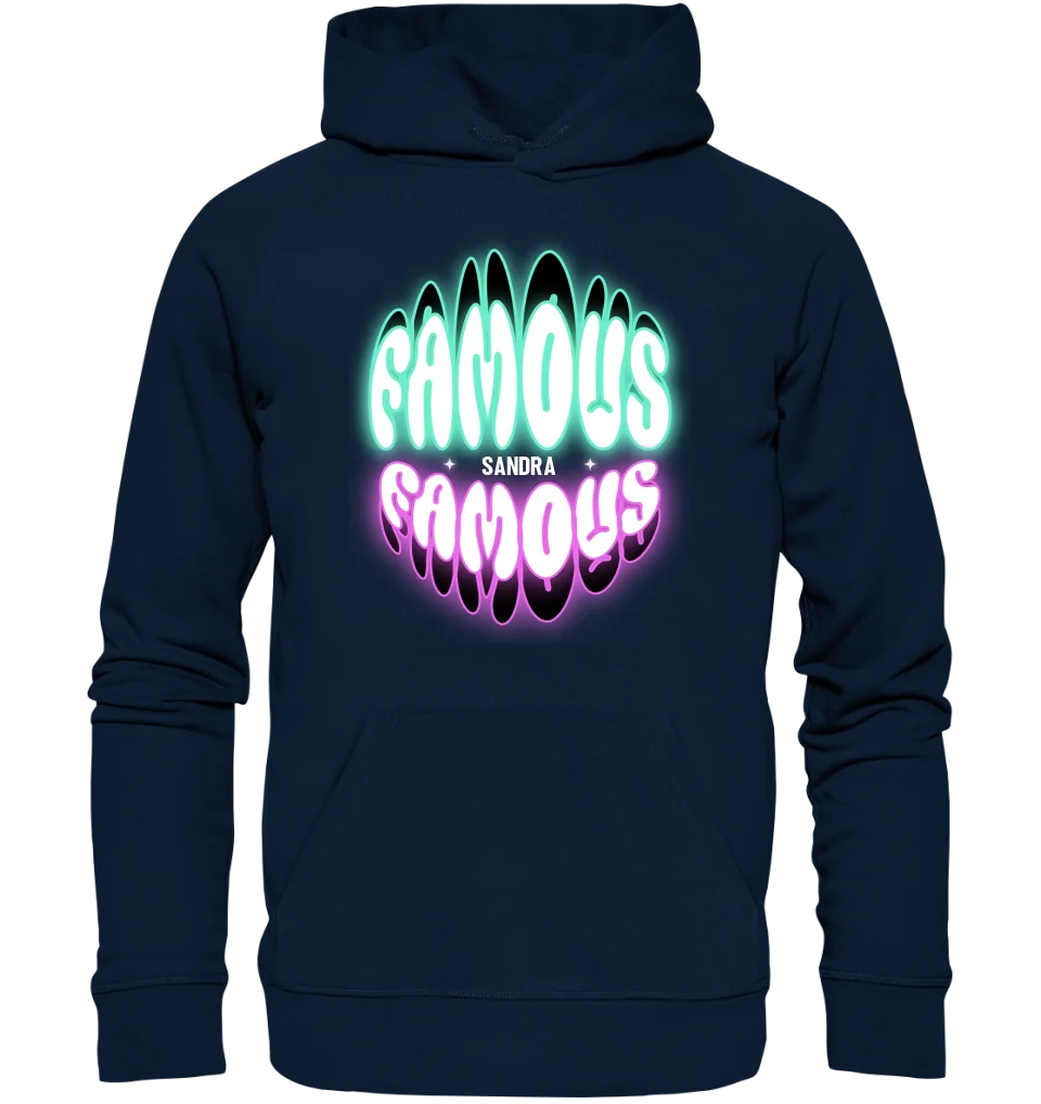 FAMOUS + Name • personalized text • Unisex Premium Hoodie XS-5XL made of organic cotton for women &amp; men • Exclusive design • personalized