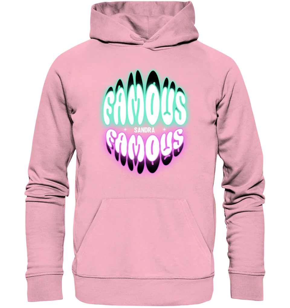 FAMOUS + Name • personalisierter Text • Unisex Premium Hoodie XS-5XL aus Bio-Baumwolle für Damen & Herren • Exklusivdesign • personalisiert