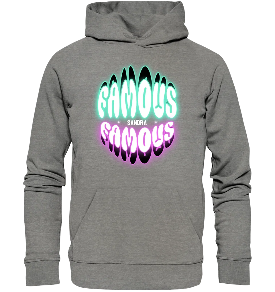 FAMOUS + Name • personalized text • Unisex Premium Hoodie XS-5XL made of organic cotton for women &amp; men • Exclusive design • personalized