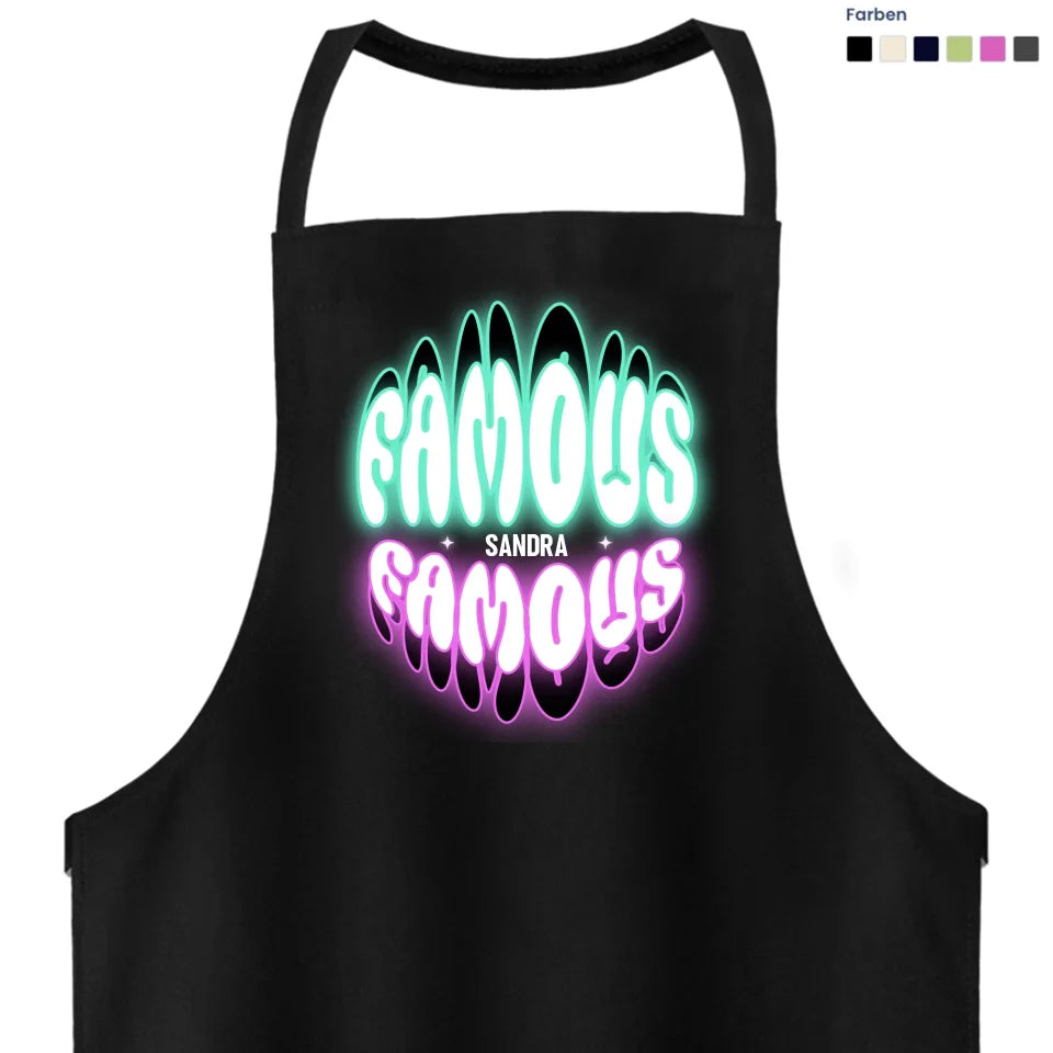 Famous + Name • BBQ apron • Apron / Cooking apron / Grill apron • personalized