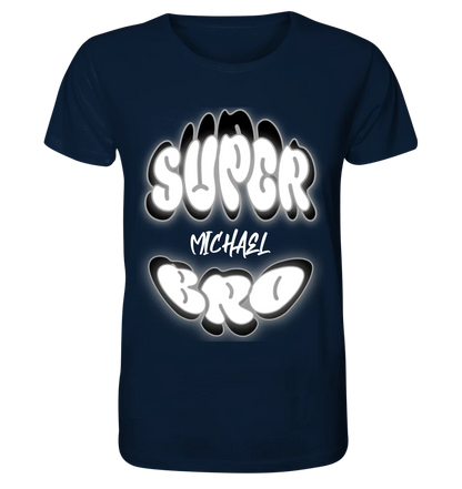 SUPER BRO + Name • personalized text • Unisex Premium T-Shirt XS-5XL made of organic cotton for women &amp; men • Exclusive design • personalized