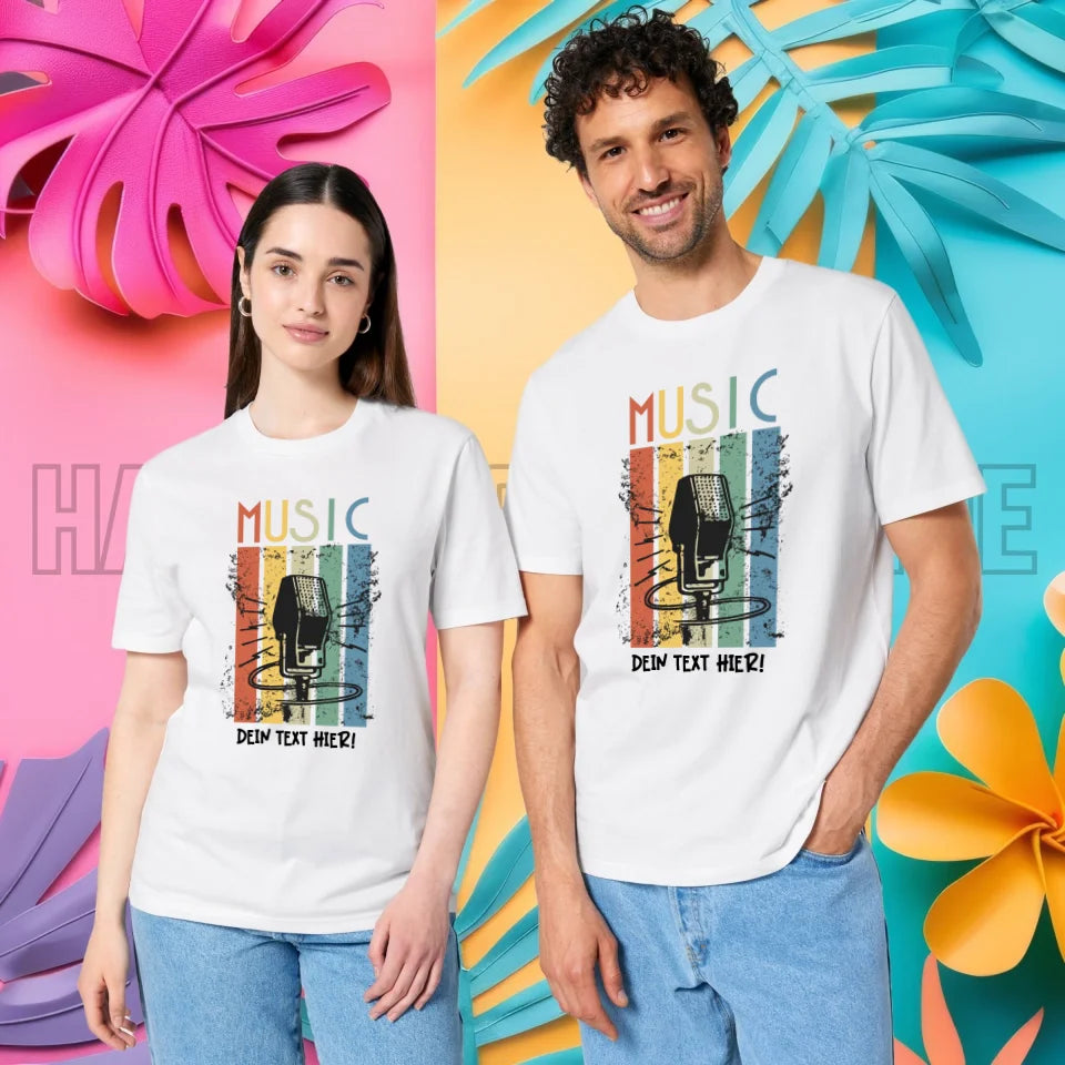 Music • Sing • Mic • Unisex Premium T-Shirt XS-5XL aus Bio-Baumwolle für Herren & Damen • personalisiert • Motivprodukt