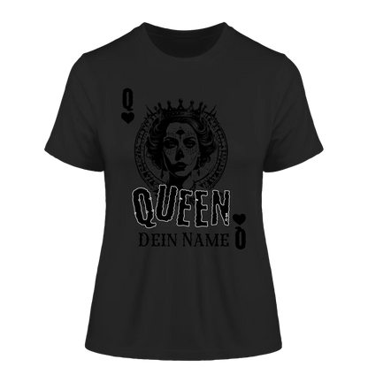 Poker Queen + dein Name • Ladies Premium T-Shirt XS-2XL aus Bio-Baumwolle für Damen • Exklusivdesign • personalisiert