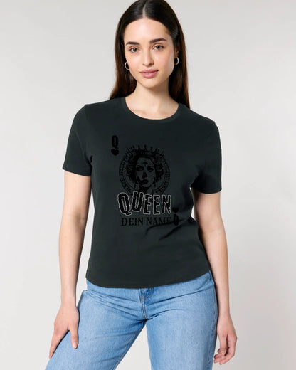 Poker Queen + dein Name • Ladies Premium T-Shirt XS-2XL aus Bio-Baumwolle für Damen • Exklusivdesign • personalisiert