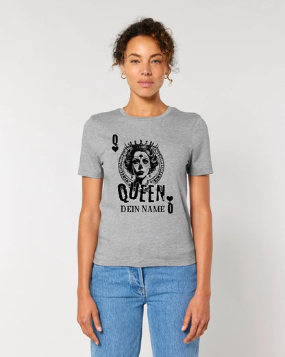 Poker Queen + dein Name • Ladies Premium T-Shirt XS-2XL aus Bio-Baumwolle für Damen • Exklusivdesign • personalisiert