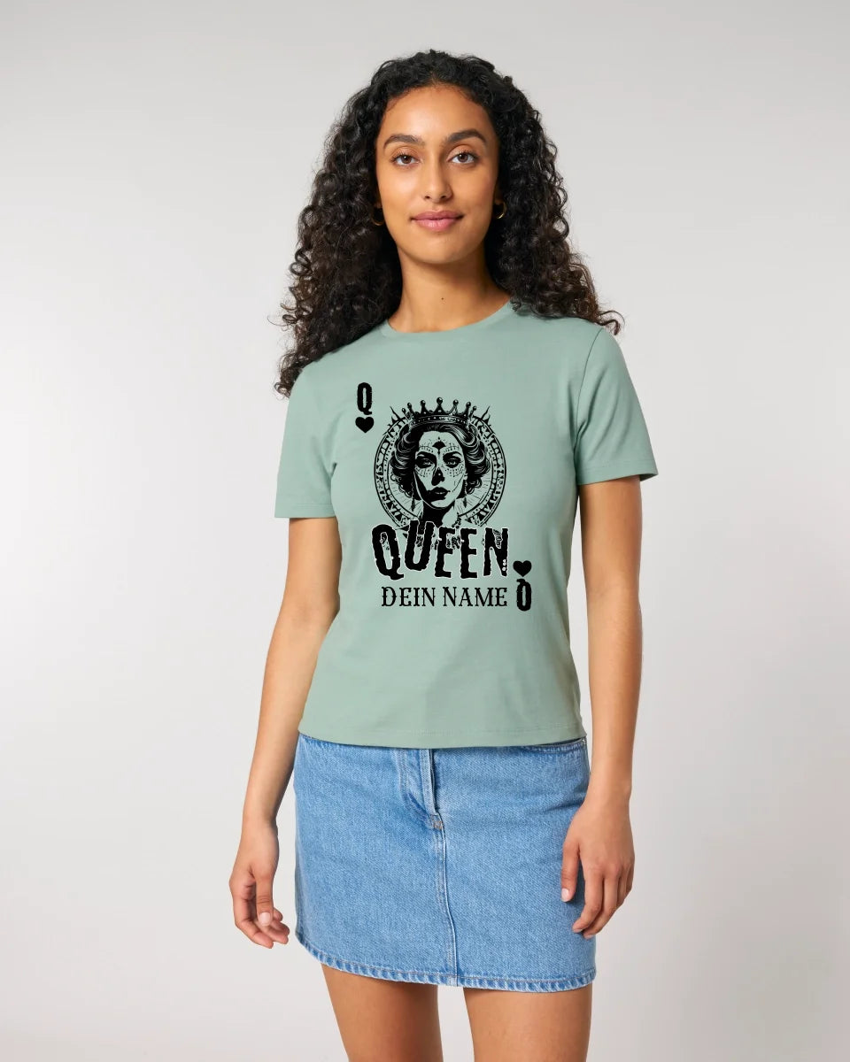 Poker Queen + dein Name • Ladies Premium T-Shirt XS-2XL aus Bio-Baumwolle für Damen • Exklusivdesign • personalisiert