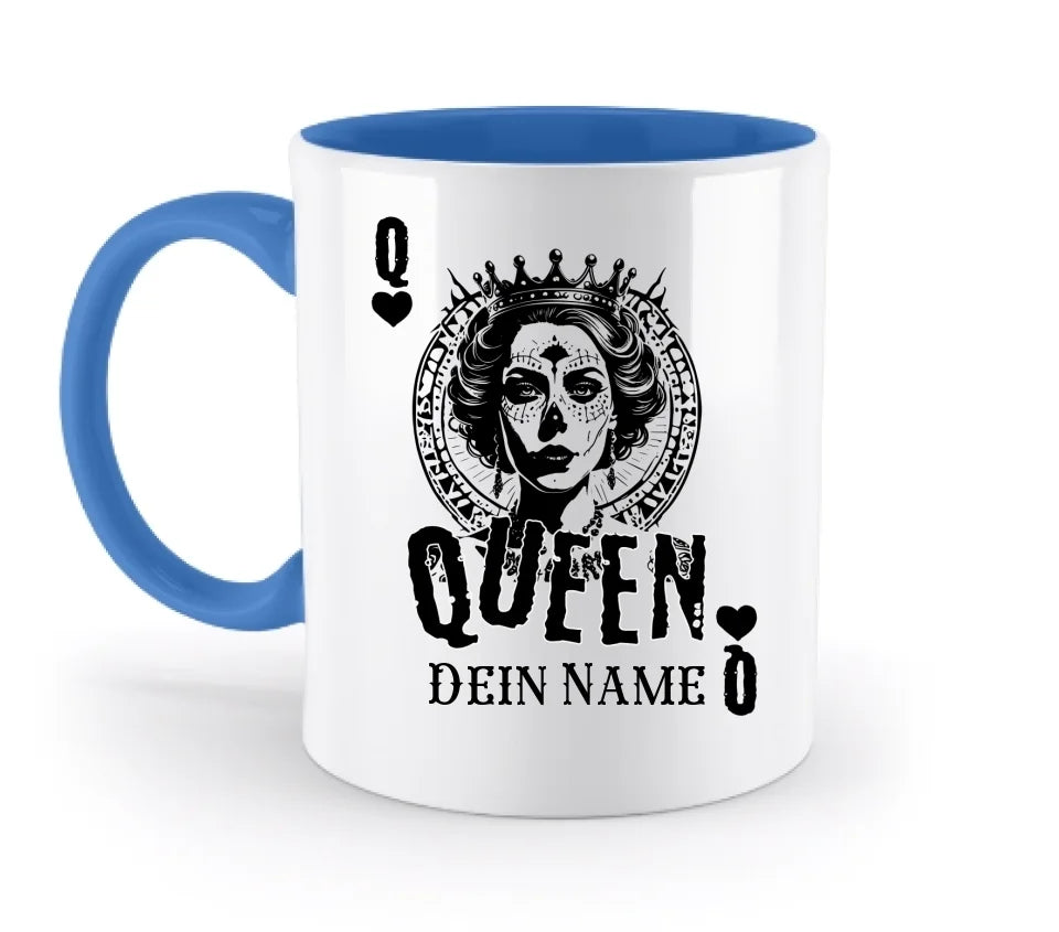 Poker Queen + dein Name • zweifarbige Tasse (spülmaschinengeeignet) • Exklusivdesign • personalisiert