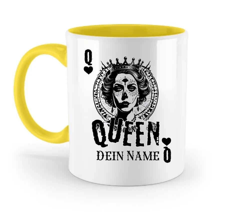 Poker Queen + dein Name • zweifarbige Tasse (spülmaschinengeeignet) • Exklusivdesign • personalisiert