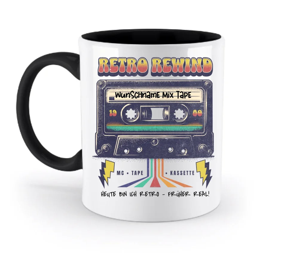 Retro MC 1960 bis 1999 + Wunschtext • zweifarbige Tasse (spülmaschinengeeignet) • Exklusivdesign • personalisiert