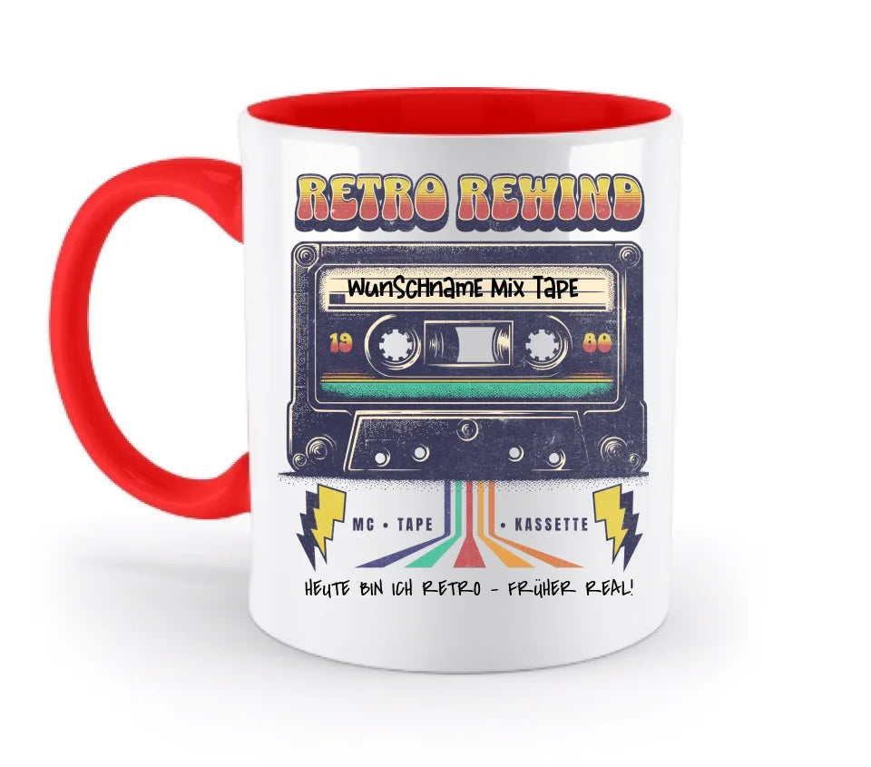 Retro MC 1960 bis 1999 + Wunschtext • zweifarbige Tasse (spülmaschinengeeignet) • Exklusivdesign • personalisiert