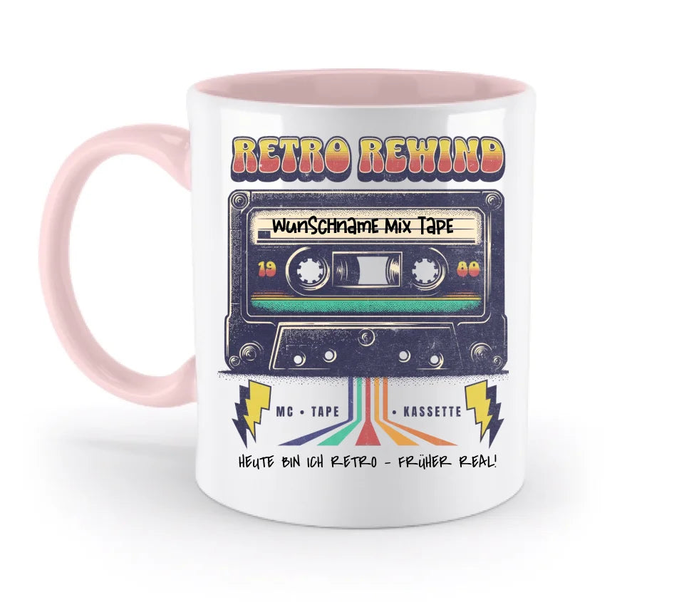 Retro MC 1960 bis 1999 + Wunschtext • zweifarbige Tasse (spülmaschinengeeignet) • Exklusivdesign • personalisiert