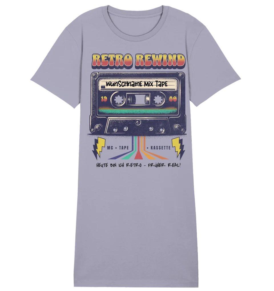 Retro MC 1960 bis 1999 + Wunschtext • Ladies Premium T-Shirt Kleid aus Bio-Baumwolle S-2XL  • Exklusivdesign • personalisiert