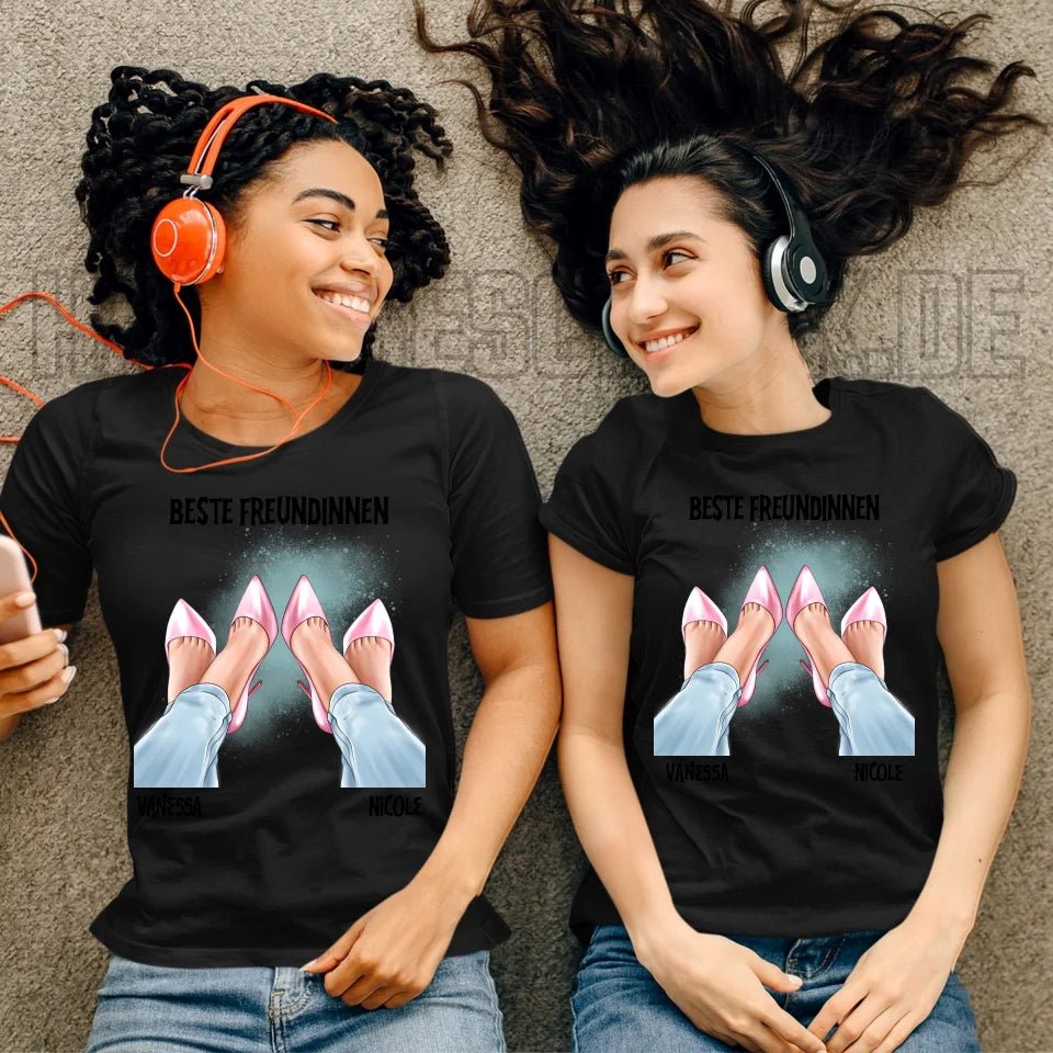 Beste Freundinnen Beine • Ladies Premium T-Shirt XS - 2XL aus Bio - Baumwolle für Damen • Exklusivdesign • personalisiert von HalloGeschenk.de