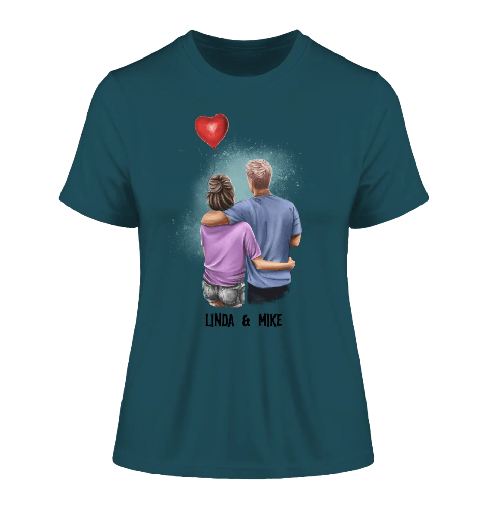 Couple Creator Ballon Love • Liebe • Beziehung • Paar Designer • Ladies Premium T-Shirt XS - 2XL aus Bio - Baumwolle für Damen • Exklusivdesign • personalisiert • Motivauswahl • personalisierbar von HalloGeschenk.de