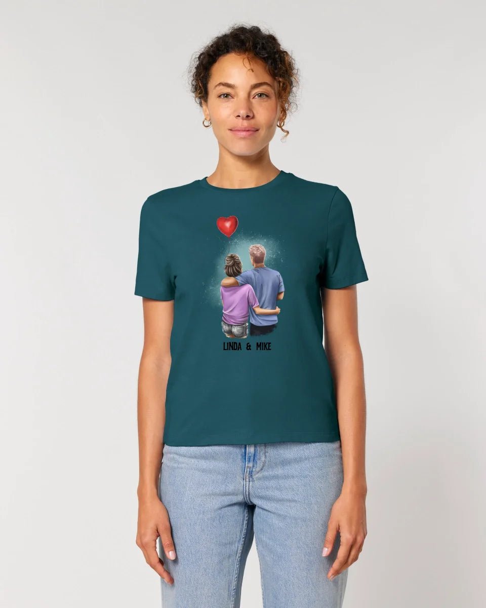 Couple Creator Ballon Love • Liebe • Beziehung • Paar Designer • Ladies Premium T-Shirt XS - 2XL aus Bio - Baumwolle für Damen • Exklusivdesign • personalisiert • Motivauswahl • personalisierbar von HalloGeschenk.de