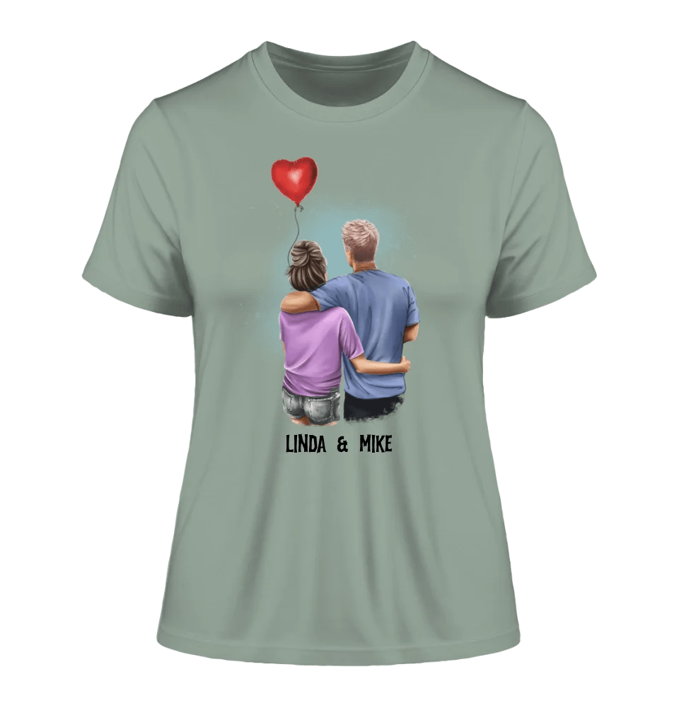 Couple Creator Ballon Love • Liebe • Beziehung • Paar Designer • Ladies Premium T-Shirt XS - 2XL aus Bio - Baumwolle für Damen • Exklusivdesign • personalisiert • Motivauswahl • personalisierbar von HalloGeschenk.de