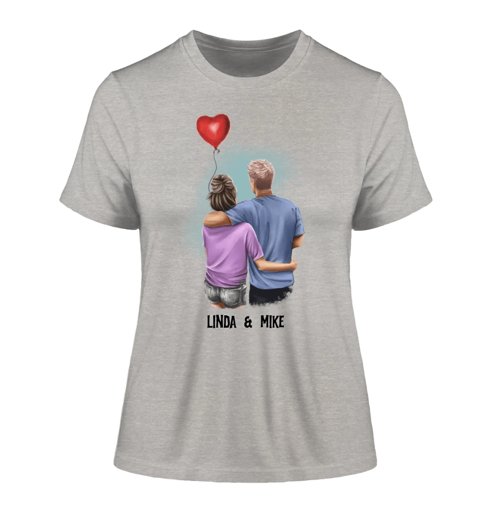 Couple Creator Ballon Love • Liebe • Beziehung • Paar Designer • Ladies Premium T-Shirt XS - 2XL aus Bio - Baumwolle für Damen • Exklusivdesign • personalisiert • Motivauswahl • personalisierbar von HalloGeschenk.de