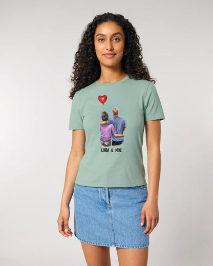 Couple Creator Ballon Love • Liebe • Beziehung • Paar Designer • Ladies Premium T-Shirt XS - 2XL aus Bio - Baumwolle für Damen • Exklusivdesign • personalisiert • Motivauswahl • personalisierbar von HalloGeschenk.de