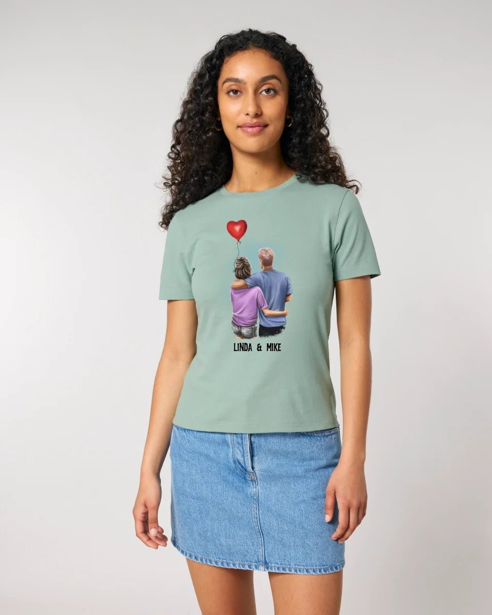 Couple Creator Ballon Love • Liebe • Beziehung • Paar Designer • Ladies Premium T-Shirt XS - 2XL aus Bio - Baumwolle für Damen • Exklusivdesign • personalisiert • Motivauswahl • personalisierbar von HalloGeschenk.de