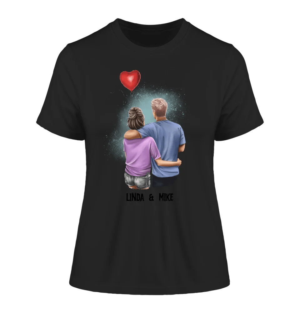 Couple Creator Ballon Love • Liebe • Beziehung • Paar Designer • Ladies Premium T-Shirt XS - 2XL aus Bio - Baumwolle für Damen • Exklusivdesign • personalisiert • Motivauswahl • personalisierbar von HalloGeschenk.de