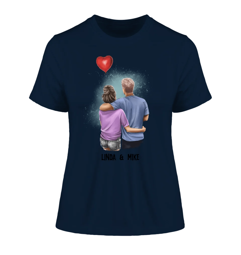 Couple Creator Ballon Love • Liebe • Beziehung • Paar Designer • Ladies Premium T-Shirt XS - 2XL aus Bio - Baumwolle für Damen • Exklusivdesign • personalisiert • Motivauswahl • personalisierbar von HalloGeschenk.de