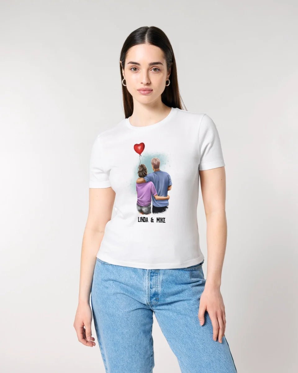 Couple Creator Ballon Love • Liebe • Beziehung • Paar Designer • Ladies Premium T-Shirt XS - 2XL aus Bio - Baumwolle für Damen • Exklusivdesign • personalisiert • Motivauswahl • personalisierbar von HalloGeschenk.de