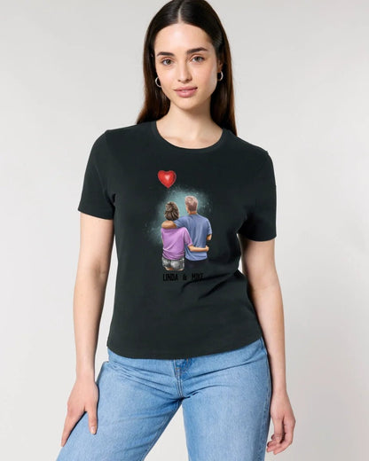 Couple Creator Ballon Love • Liebe • Beziehung • Paar Designer • Ladies Premium T-Shirt XS - 2XL aus Bio - Baumwolle für Damen • Exklusivdesign • personalisiert • Motivauswahl • personalisierbar von HalloGeschenk.de