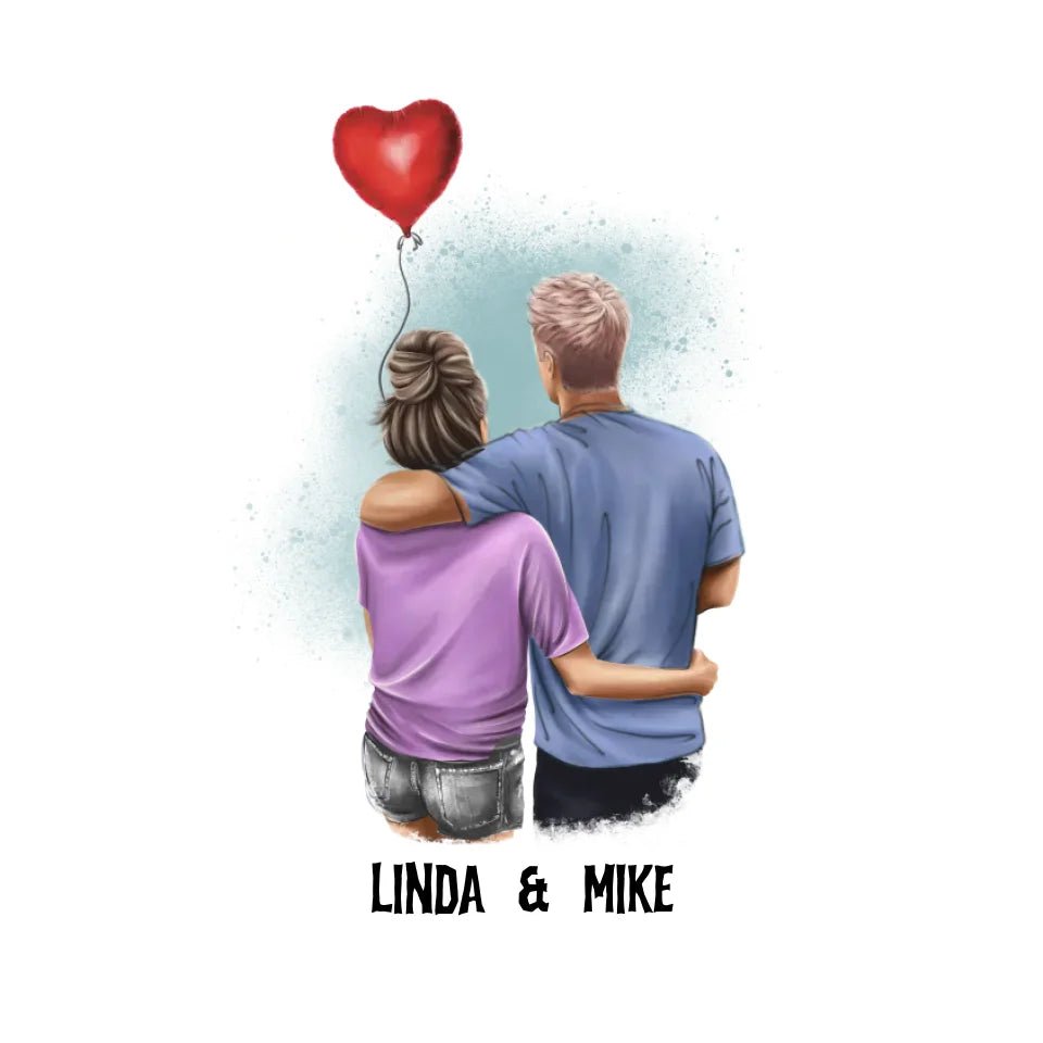 Couple Creator Ballon Love • Liebe • Beziehung • Paar Designer • STICKER 20x20 cm (Aufkleber) von HalloGeschenk.de