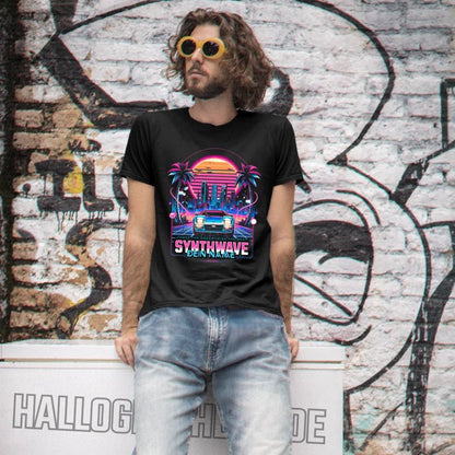 Dein Name • Synthwave • Retro • 80s • Cyberpunk • Unisex Premium T-Shirt XS - 5XL aus Bio - Baumwolle für Damen & Herren • Exklusivdesign • personalisiert von HalloGeschenk.de