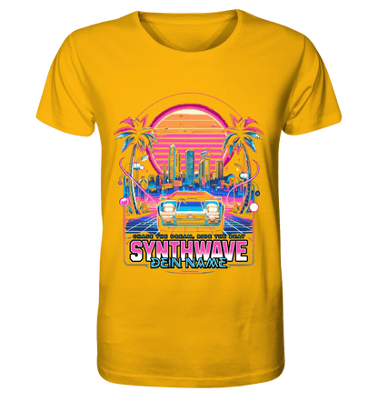 Dein Name • Synthwave • Retro • 80s • Cyberpunk • Unisex Premium T-Shirt XS - 5XL aus Bio - Baumwolle für Damen & Herren • Exklusivdesign • personalisiert von HalloGeschenk.de