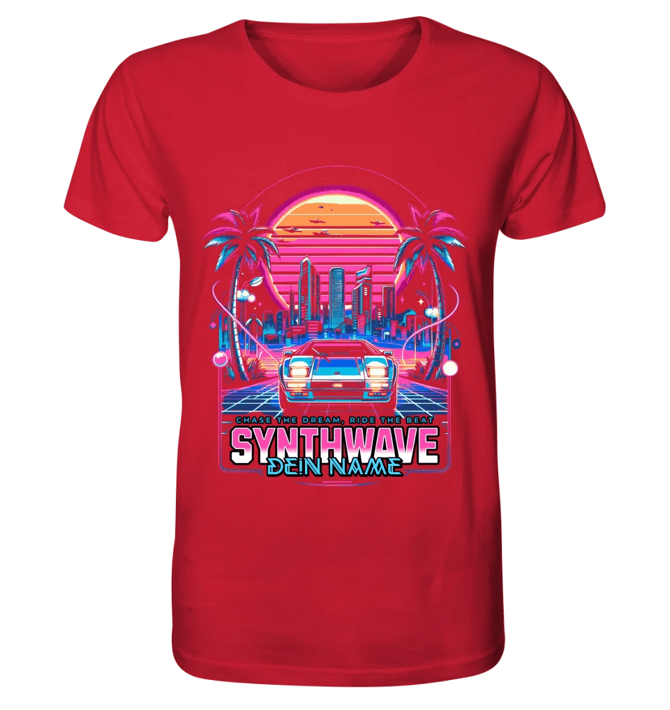 Dein Name • Synthwave • Retro • 80s • Cyberpunk • Unisex Premium T-Shirt XS - 5XL aus Bio - Baumwolle für Damen & Herren • Exklusivdesign • personalisiert von HalloGeschenk.de