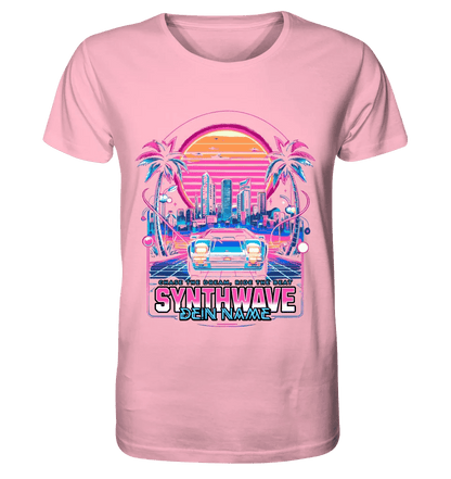 Dein Name • Synthwave • Retro • 80s • Cyberpunk • Unisex Premium T-Shirt XS - 5XL aus Bio - Baumwolle für Damen & Herren • Exklusivdesign • personalisiert von HalloGeschenk.de